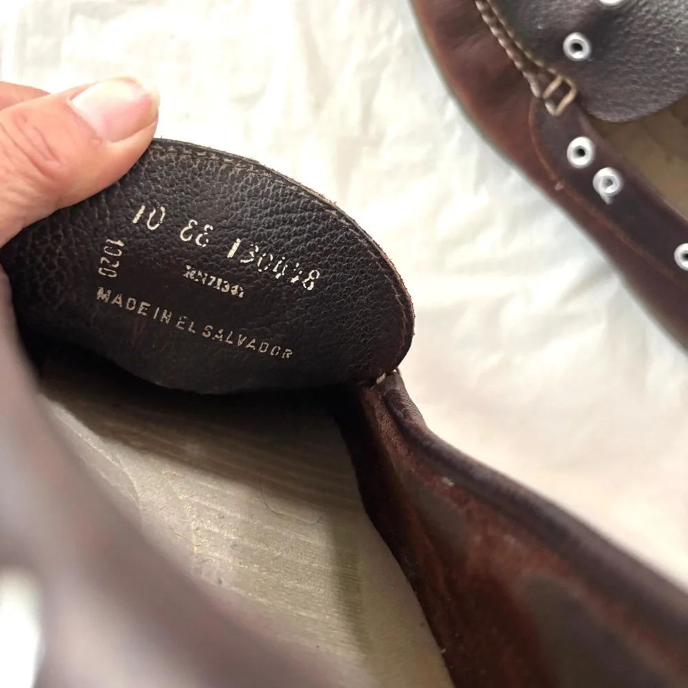 L.L. Bean Brown Boat Shoes Leather Camp Moc SZ 10 Worn 1X Indoors